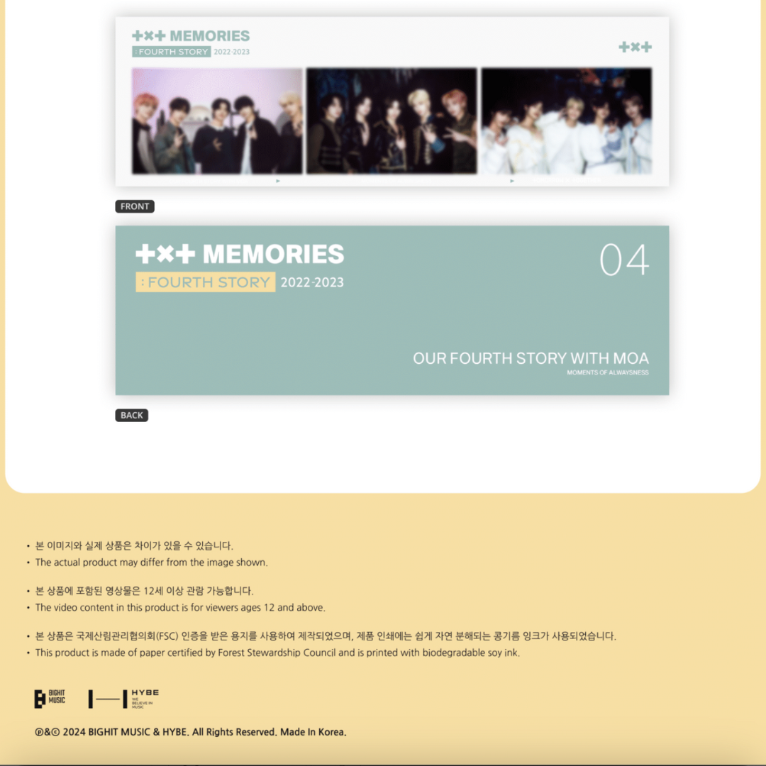 TOMORROW X TOGETHER MEMORIES : FOURTH STORY - LightUpK