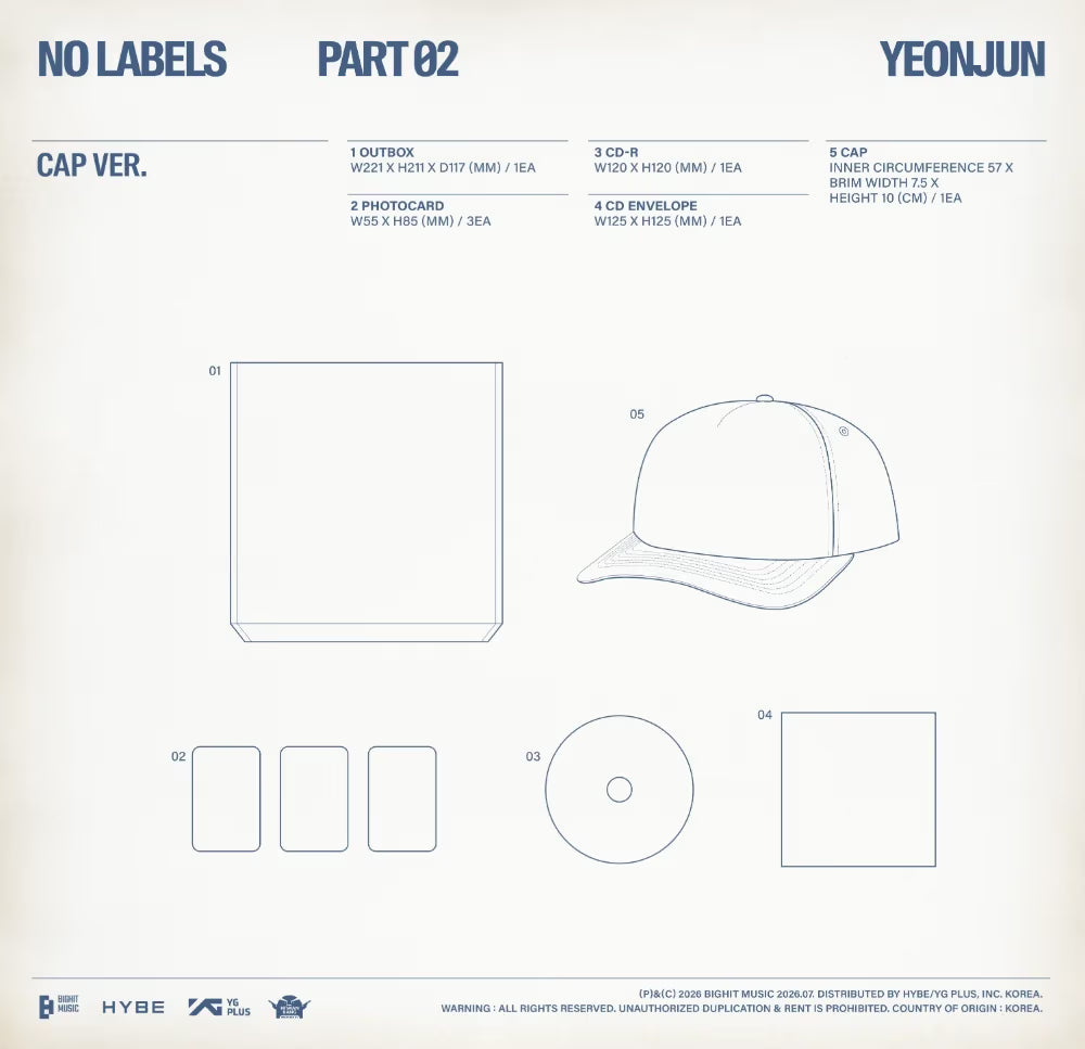 (PRE-ORDER) YEONJUN (TXT) - NO LABELS: PART 02 (CAP VER.)