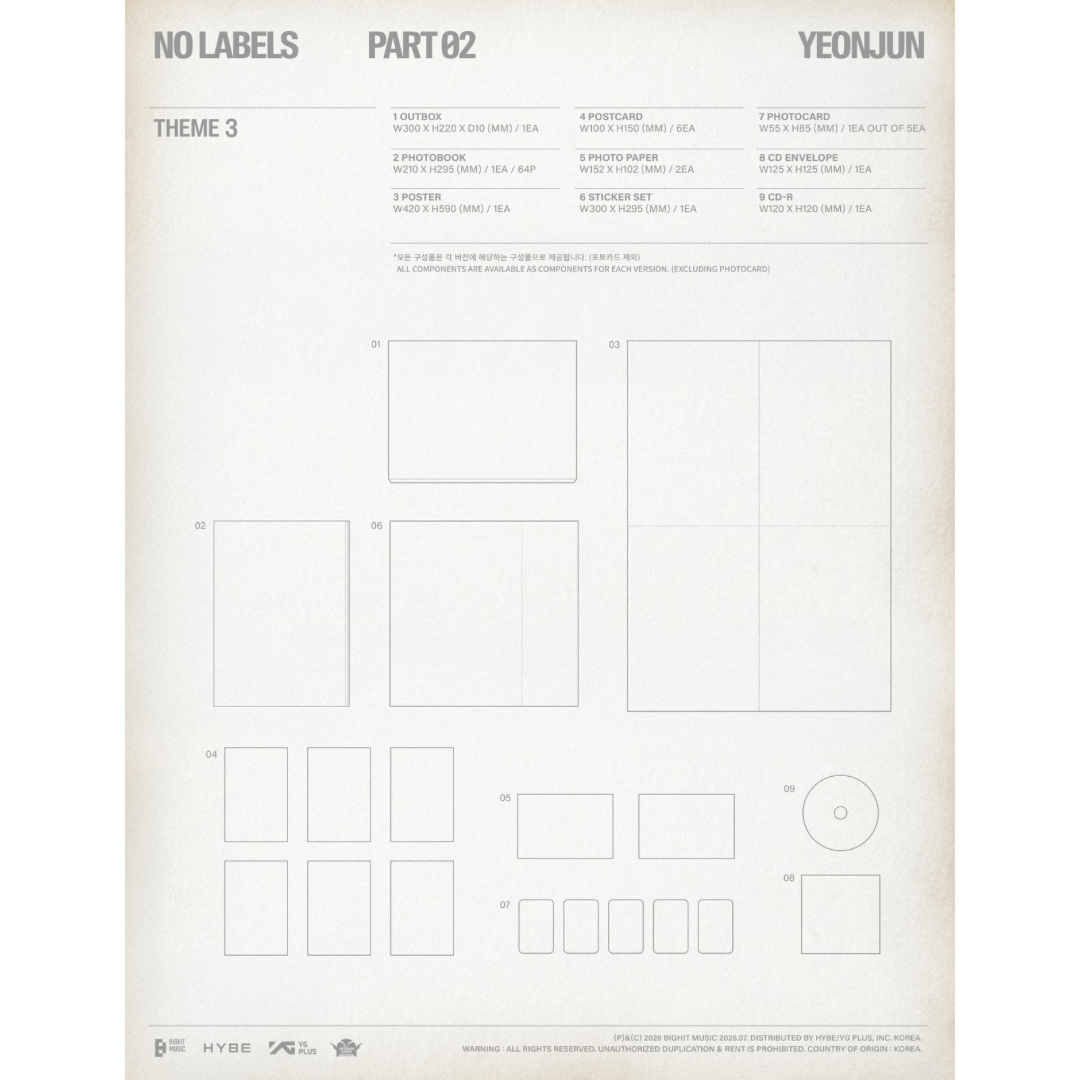 (PRE-ORDER) YEONJUN (TXT) - NO LABELS: PART 02 (3 VERSIONS) RANDOM