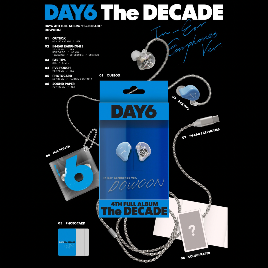 (PRE-ORDER) DAY6 - THE DECADE (IN-EAR EARPHONES VER.) (4 VERSIONS) RANDOM - LightUpK