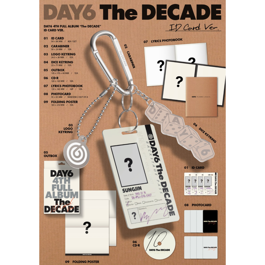 (PRE-ORDER) DAY6 - THE DECADE (ID CARD VER. (MD)) - LightUpK
