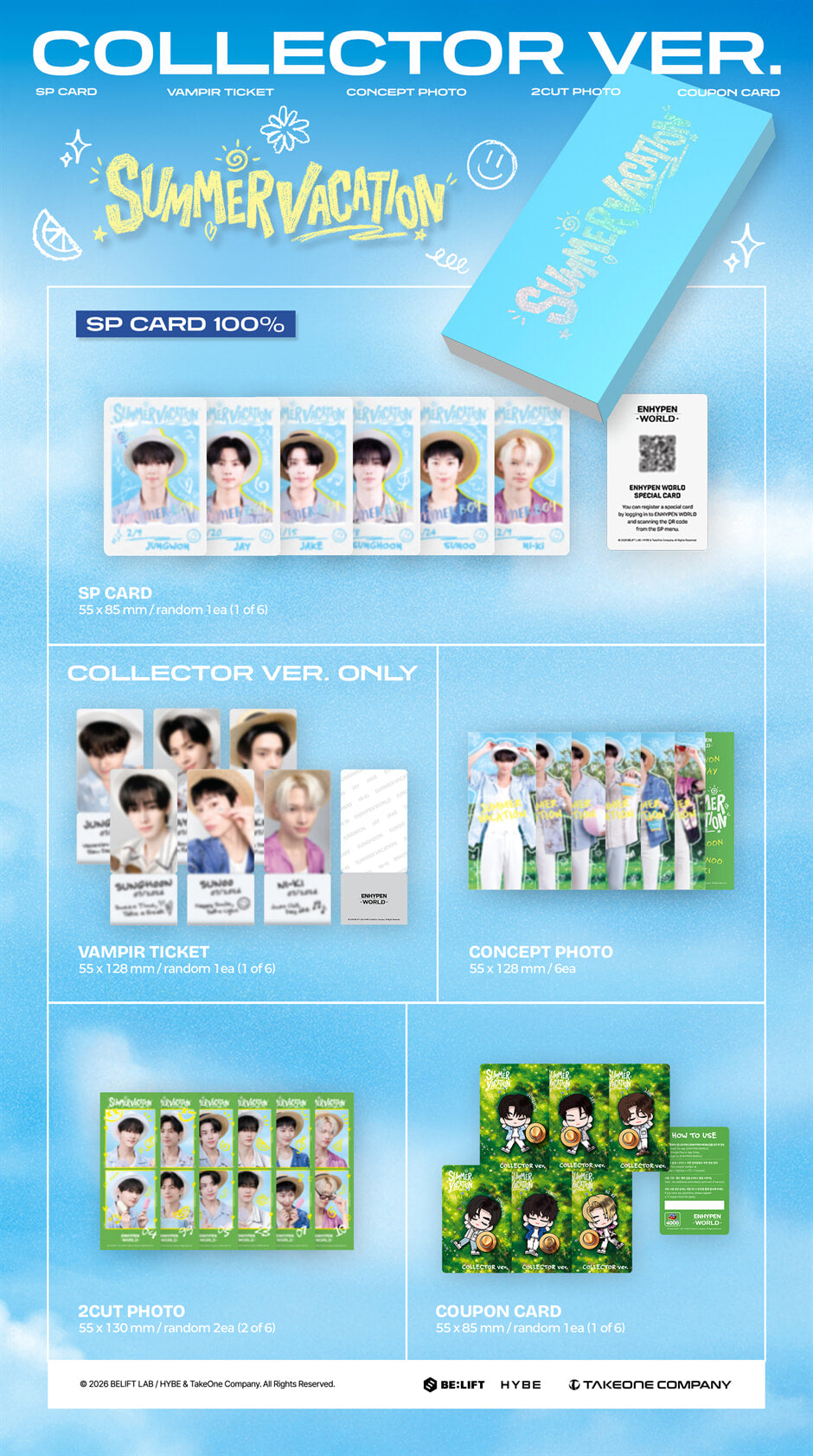 (PRE-ORDER) ENHYPEN - WORLD COUPON CARD COLLECTION (SUMMER VACATION COLLECTOR VER.)
