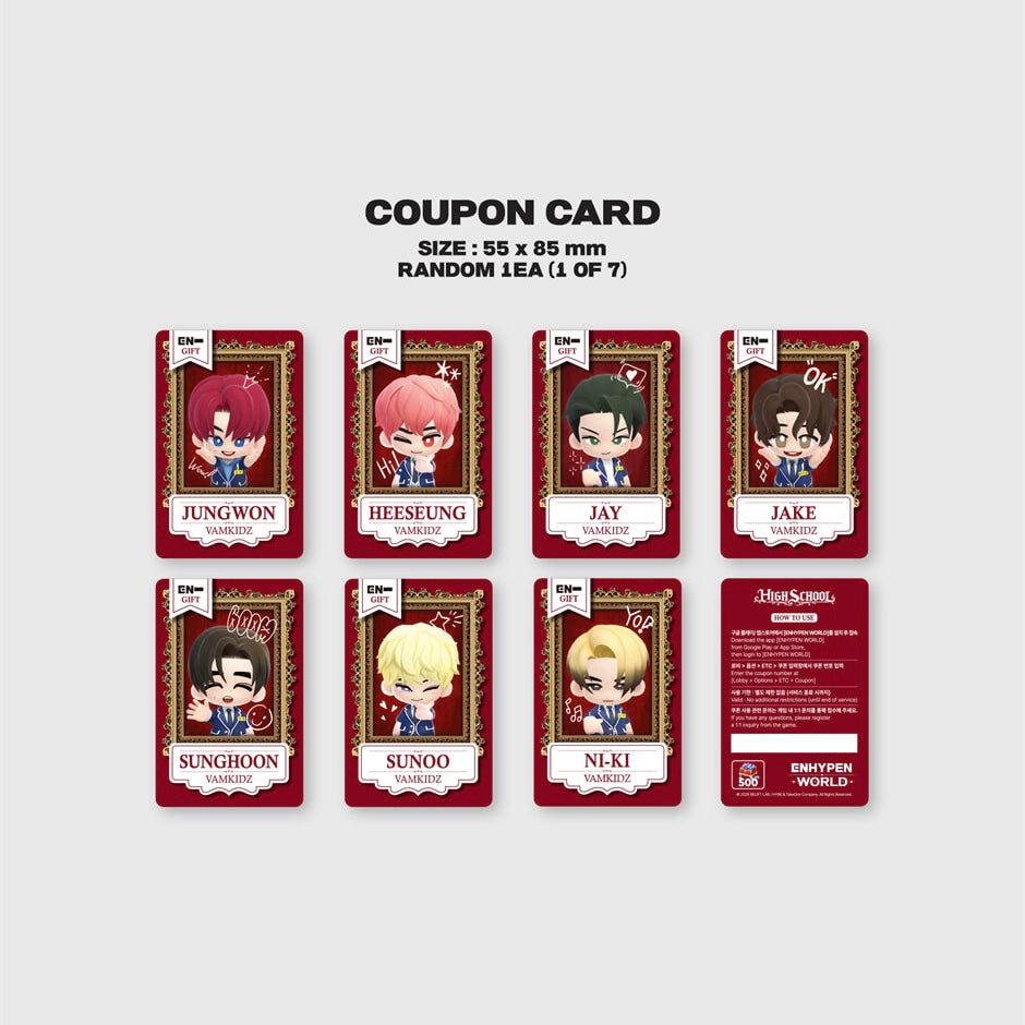 (PRE-ORDER) ENHYPEN - WORLD COUPON CARD COLLECTION (HIGH SCHOOL GIFT VER.) - LightUpK