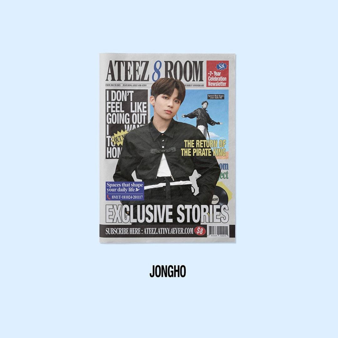 (PRE-ORDER) ATEEZ - 8ROOM POP-UP OFFICIAL MERCH - 7-YEAR CELEBRATION NEWSLETTER (8 VERSIONS) - LightUpK