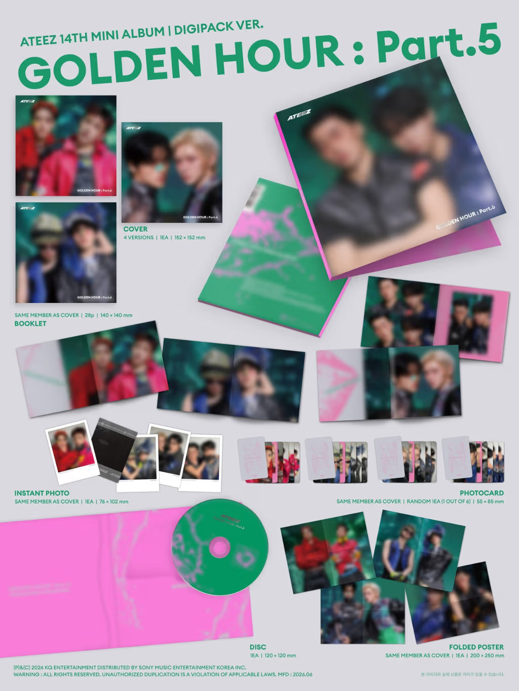 (PRE-ORDER) ATEEZ - GOLDEN HOUR : PART.5 UNIT DIGIPACK (4 VERSIONS) RANDOM