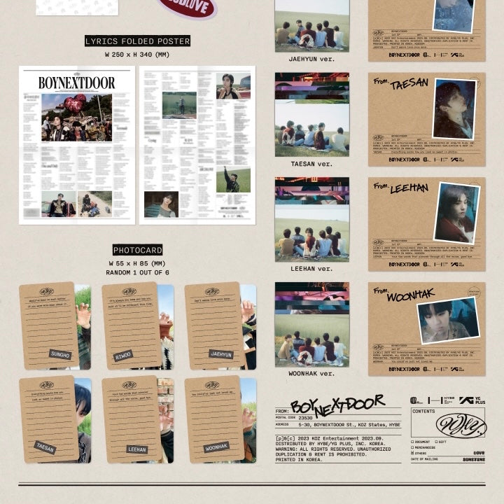 BOYNEXTDOOR - 1ST EP 'WHY..' (LETTER VER.) (6 VERSIONS) (RANDOM) - LightUpK