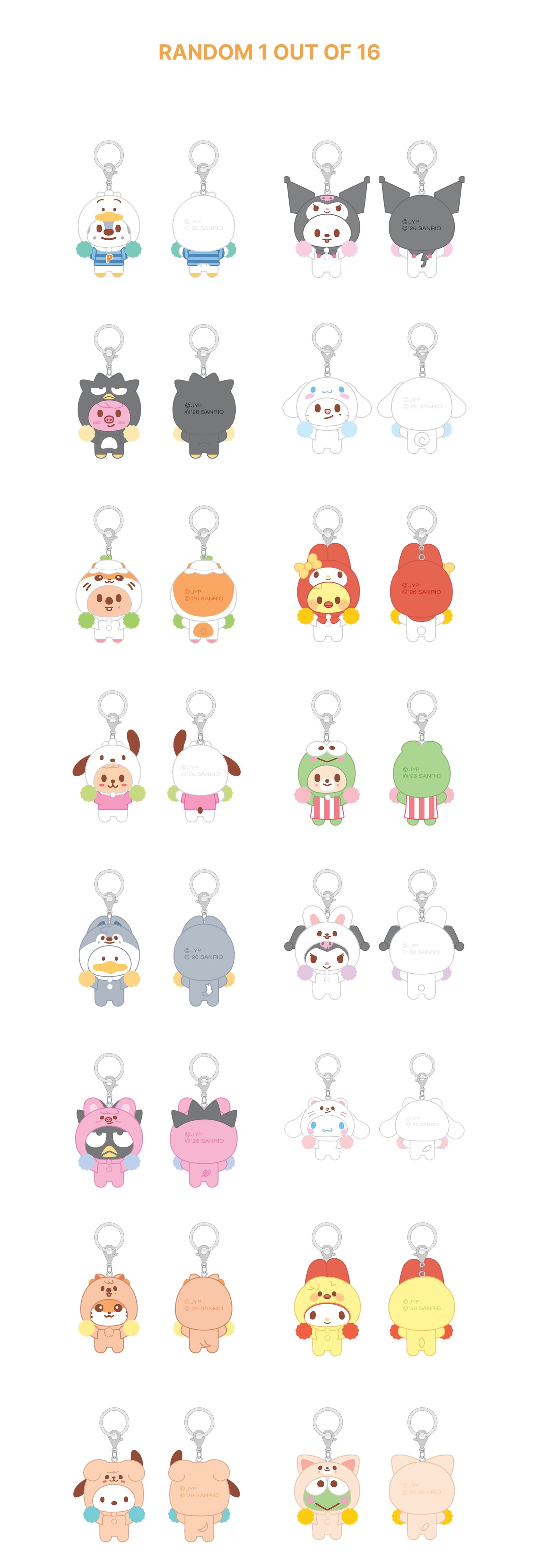 (PRE-ORDER) STRAY KIDS - SECRET FLOCKED FIGURE KEYRING (CHEER UP Ver.) - SKZOO X SANRIO CHARACTERS (16 VERSIONS) RANDOM