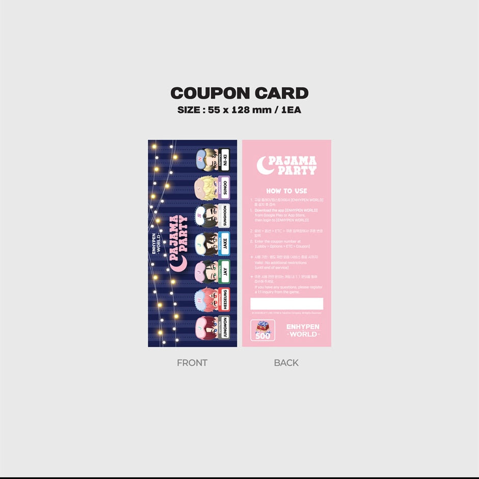 (PRE-ORDER) ENHYPEN - WORLD COUPON CARD COLLECTION (PAJAMA PARTY GIFT VER.) - LightUpK