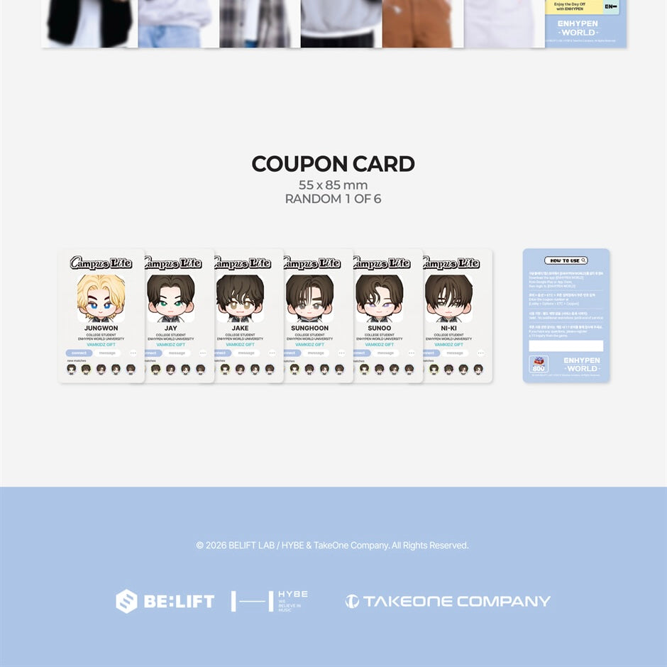 (PRE-ORDER) ENHYPEN - WORLD COUPON CARD COLLECTION (CAMPUS LIFE GIFT VER.) - LightUpK