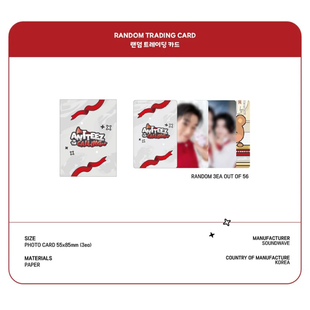 (PRE-ORDER) ATEEZ - ANITEEZ IN THE CALLING - RANDOM TRADING CARD - LightUpK
