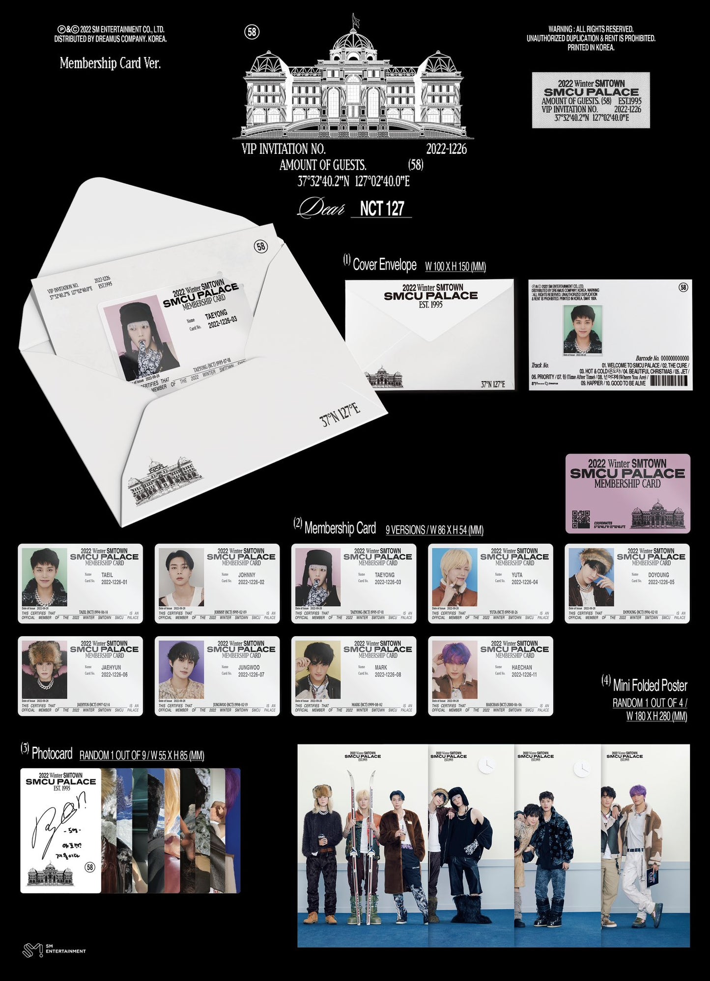 NCT 127 - 2022 WINTER SMTOWN : SMCU PALACE (GUEST. NCT 127) (MEMBERSHIP CARD VER.) - LightUpK
