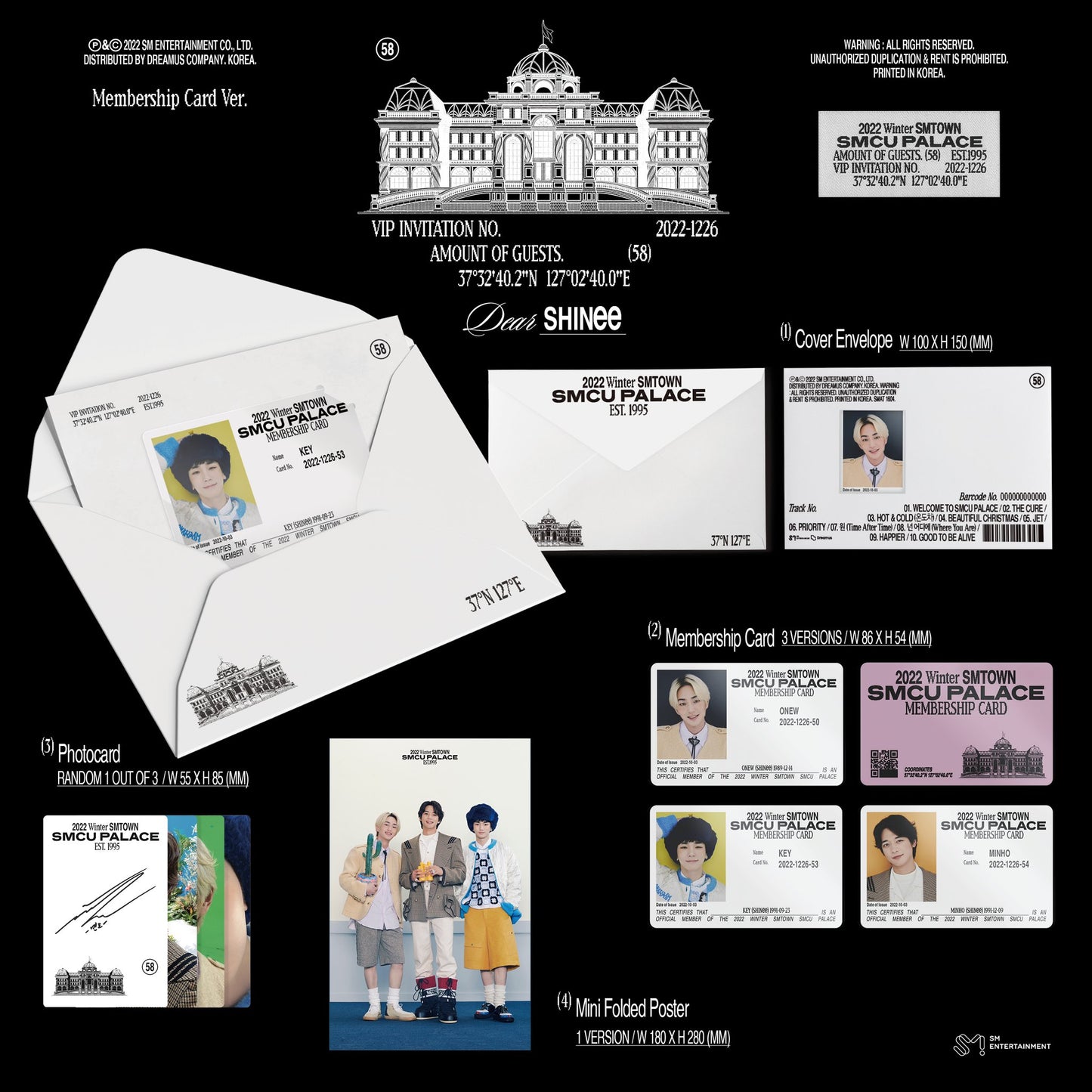 SHINEE (ONEW, KEY, MINHO) - 2022 WINTER SMTOWN : SMCU PALACE (GUEST. SHINEE (ONEW, KEY, MINHO)) (MEMBERSHIP CARD VER.) - LightUpK