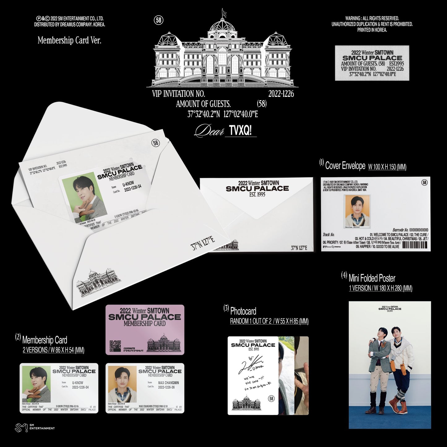 TVXQ! - 2022 WINTER SMTOWN : SMCU PALACE (GUEST. TVXQ!) (MEMBERSHIP CARD VER.) - LightUpK