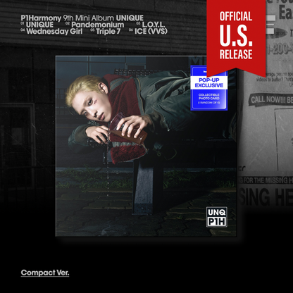 (PRE-ORDER) [HELLO82] [POP-UP EXCLUSIVE] P1HARMONY - UNIQUE (MEMBER COMPACT VER.) (6 VERSIONS) RANDOM - LightUpK