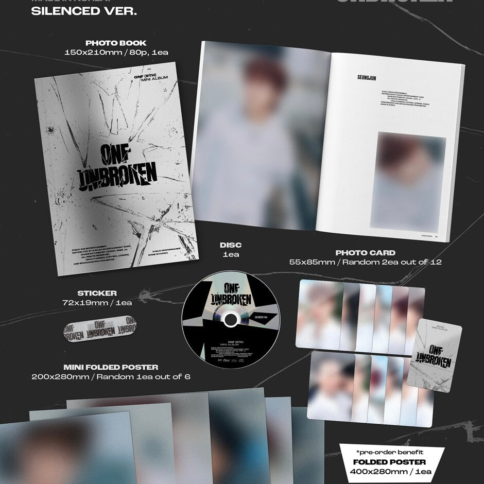 (PRE-ORDER) ONF - 9TH MINI ALBUM [UNBROKEN] (2 VERSIONS) RANDOM - LightUpK