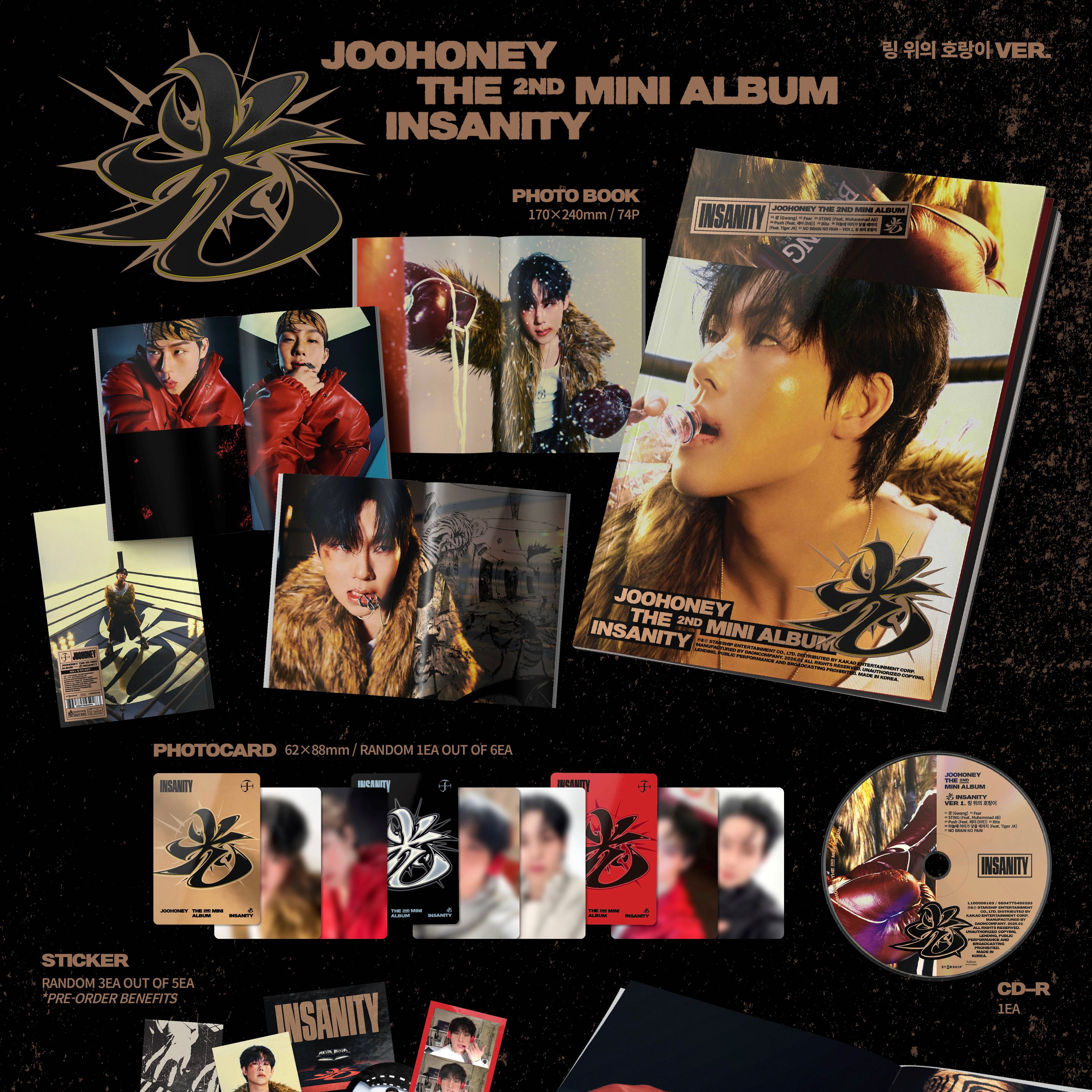 JOOHONEY - 2ND MINI ALBUM [光 (INSANITY)] (3 VERSIONS) - LightUpK