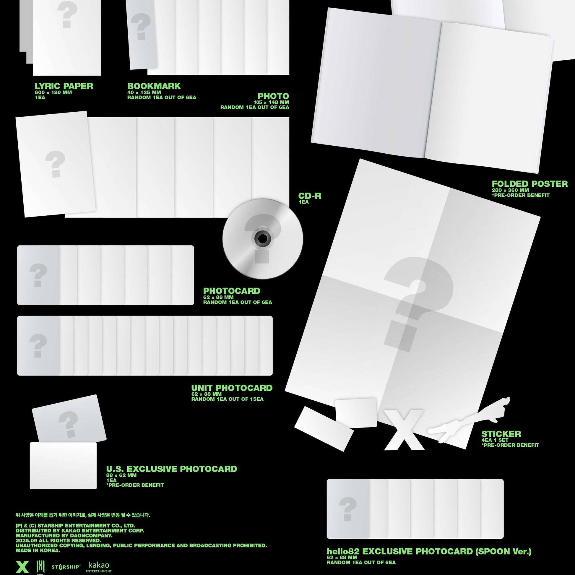 (PRE-ORDER) [HELLO82] [HELLO82 EXCLUSIVE] MONSTA X - THE X (4 VERSIONS) - LightUpK