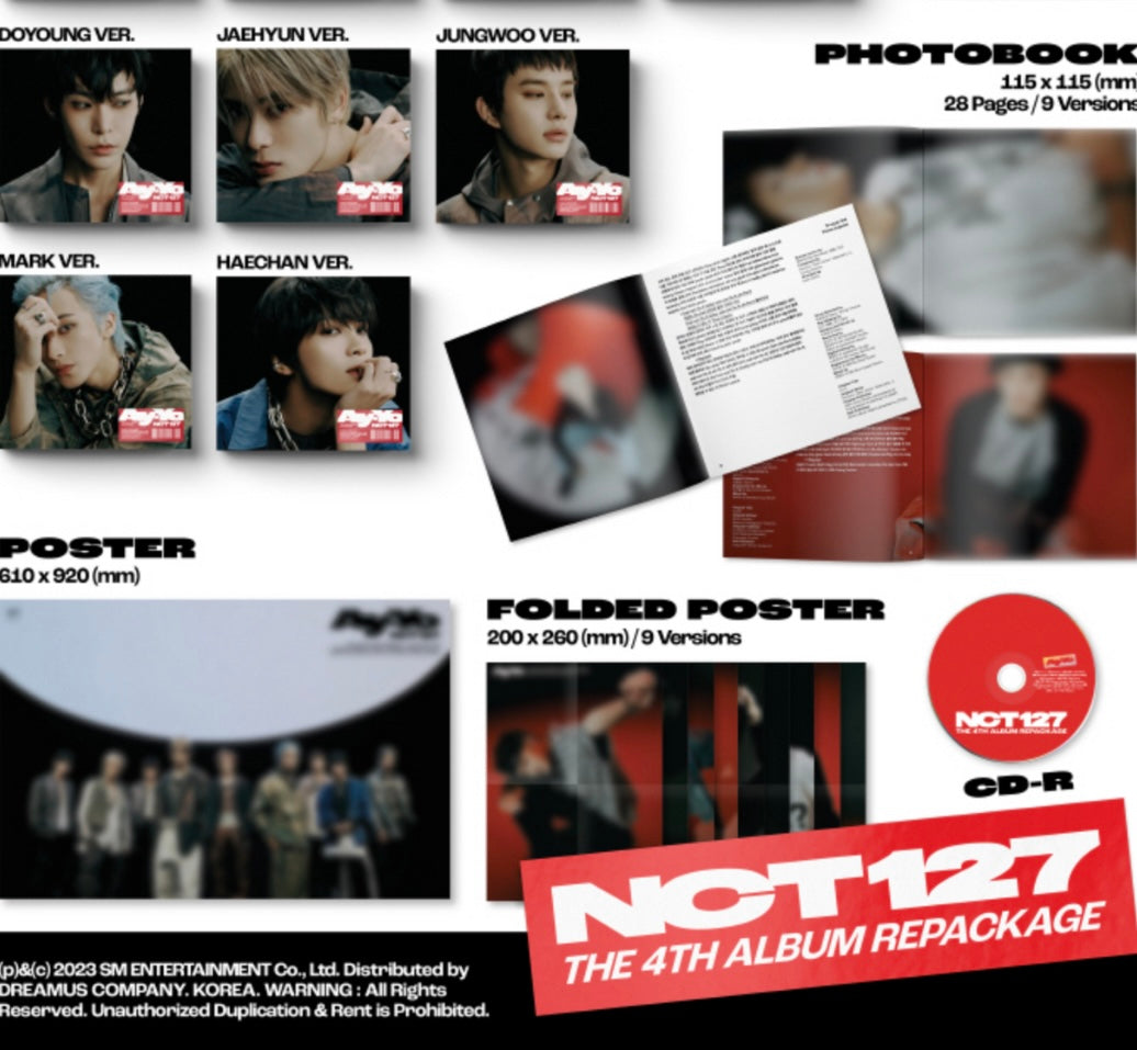 NCT 127 - VOL.4 REPACKAGE 'AY-YO' (DIGIPACK VER.) (8 VERSIONS)