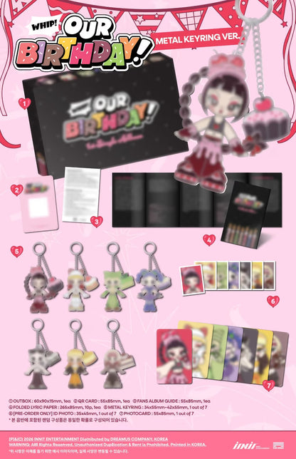 (PRE-ORDER) OURBIRTHDAY - 1ST SINGLE ALBUM [OUR BIRTHDAY] METAL KEYRING VER. (RANDOM)