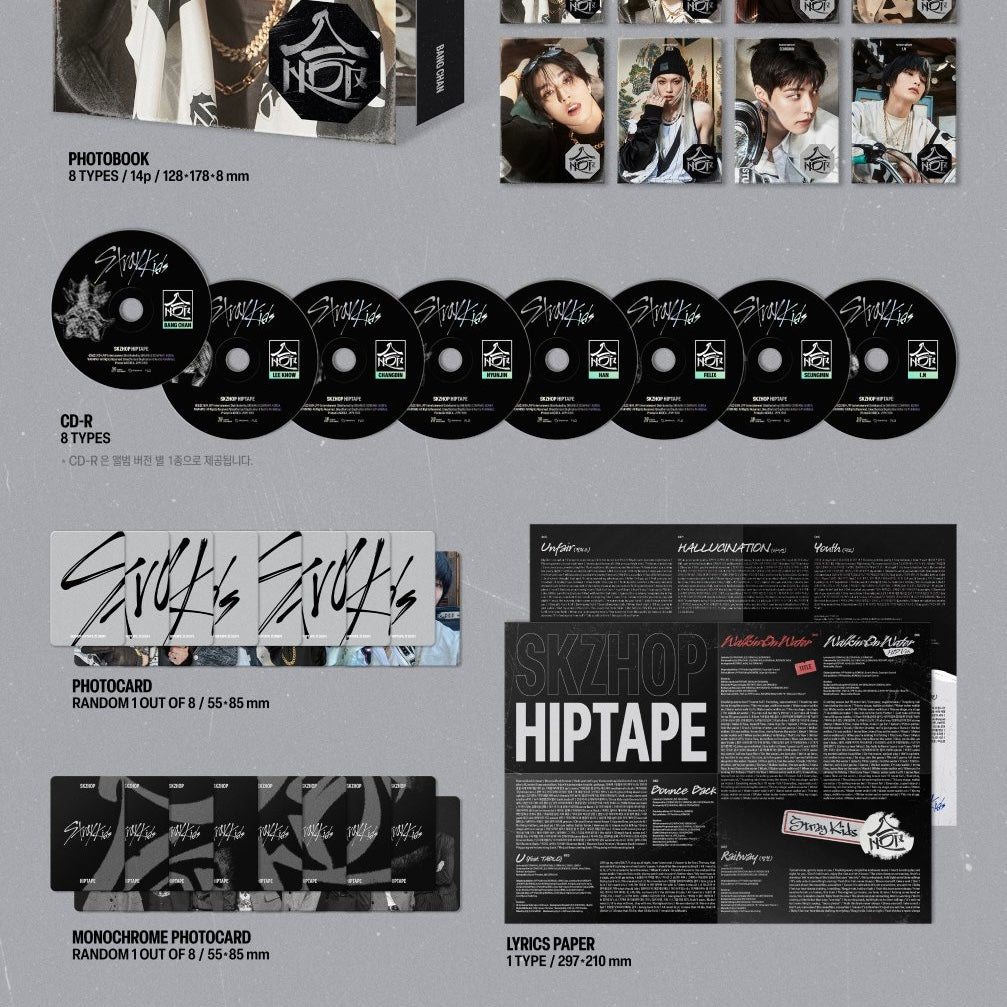 (PRE-ORDER) STRAY KIDS - SKZHOP HIPTAPE [合 (HOP)] (ACCORDION VER.) (8 VERSIONS) RANDOM