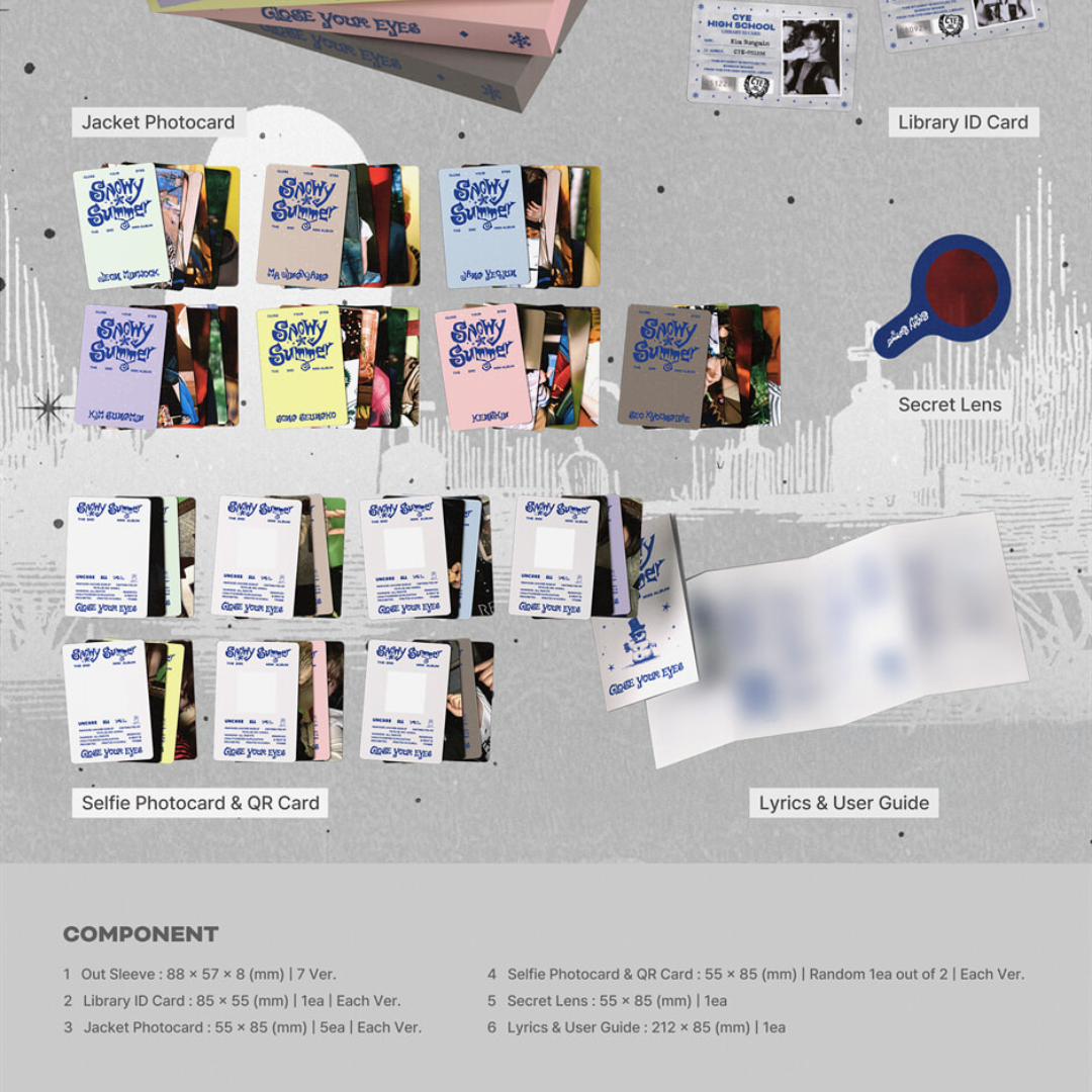 CLOSE YOUR EYES - 2ND MINI ALBUM [SNOWY SUMMER] ID CARD VER. (POCAALBUM) (7 VERSIONS)