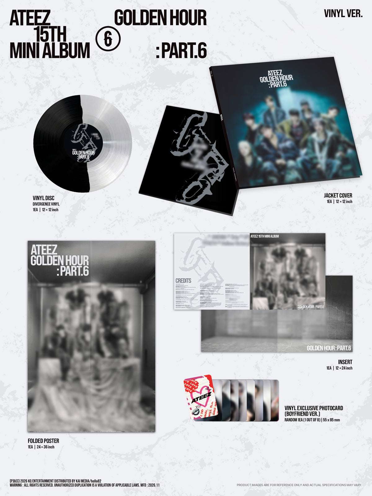 (PRE-ORDER) [hello82] [82EVENT EXCLUSIVE] ATEEZ - GOLDEN HOUR : PART.6 (VINYL VER.)