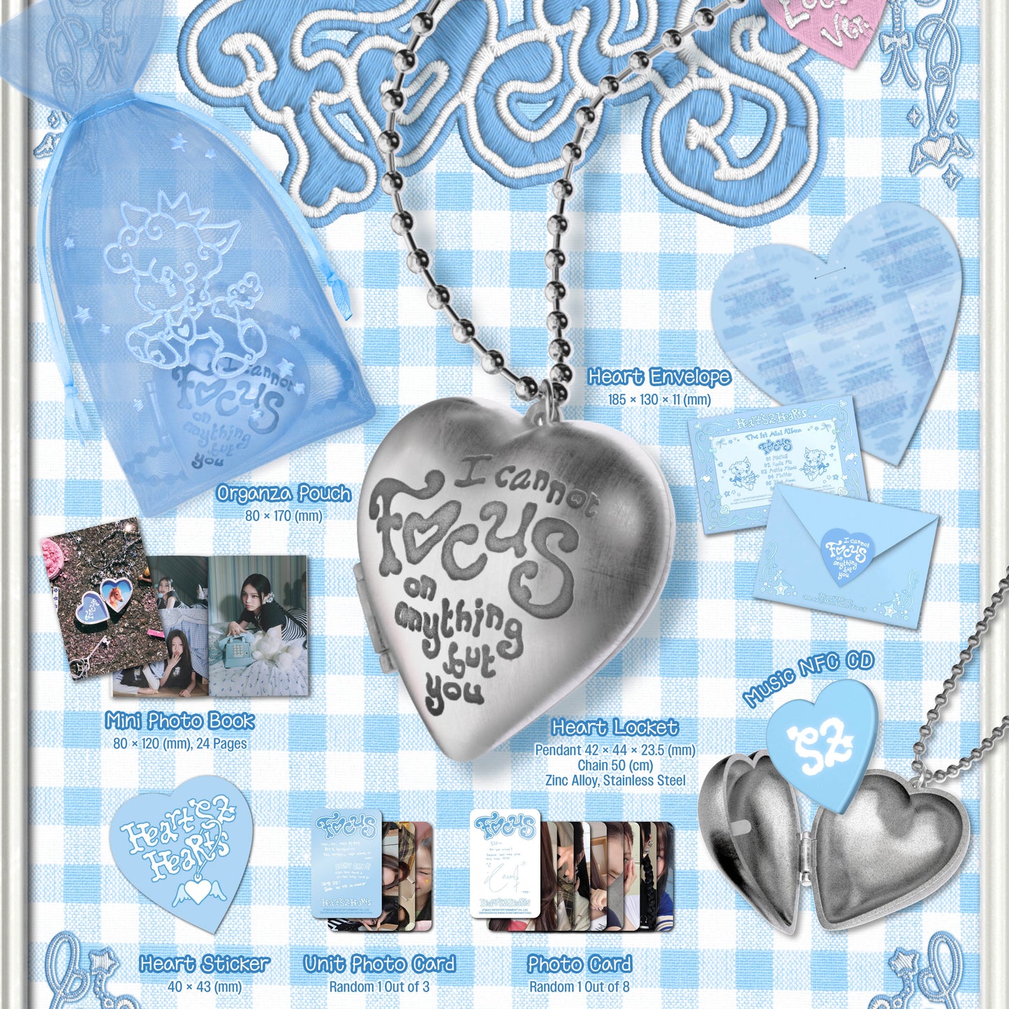 (PRE-ORDER) HEARTS2HEARTS - 1ST MINI ALBUM [FOCUS] (HEART LOCKET VER.) - LightUpK