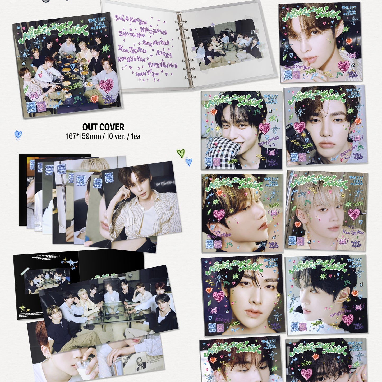 (PRE-ORDER) ZEROBASEONE - THE 1ST FULL ALBUM [NEVER SAY NEVER] DIGIPACK VER. (10 VERSIONS) RANDOM - LightUpK