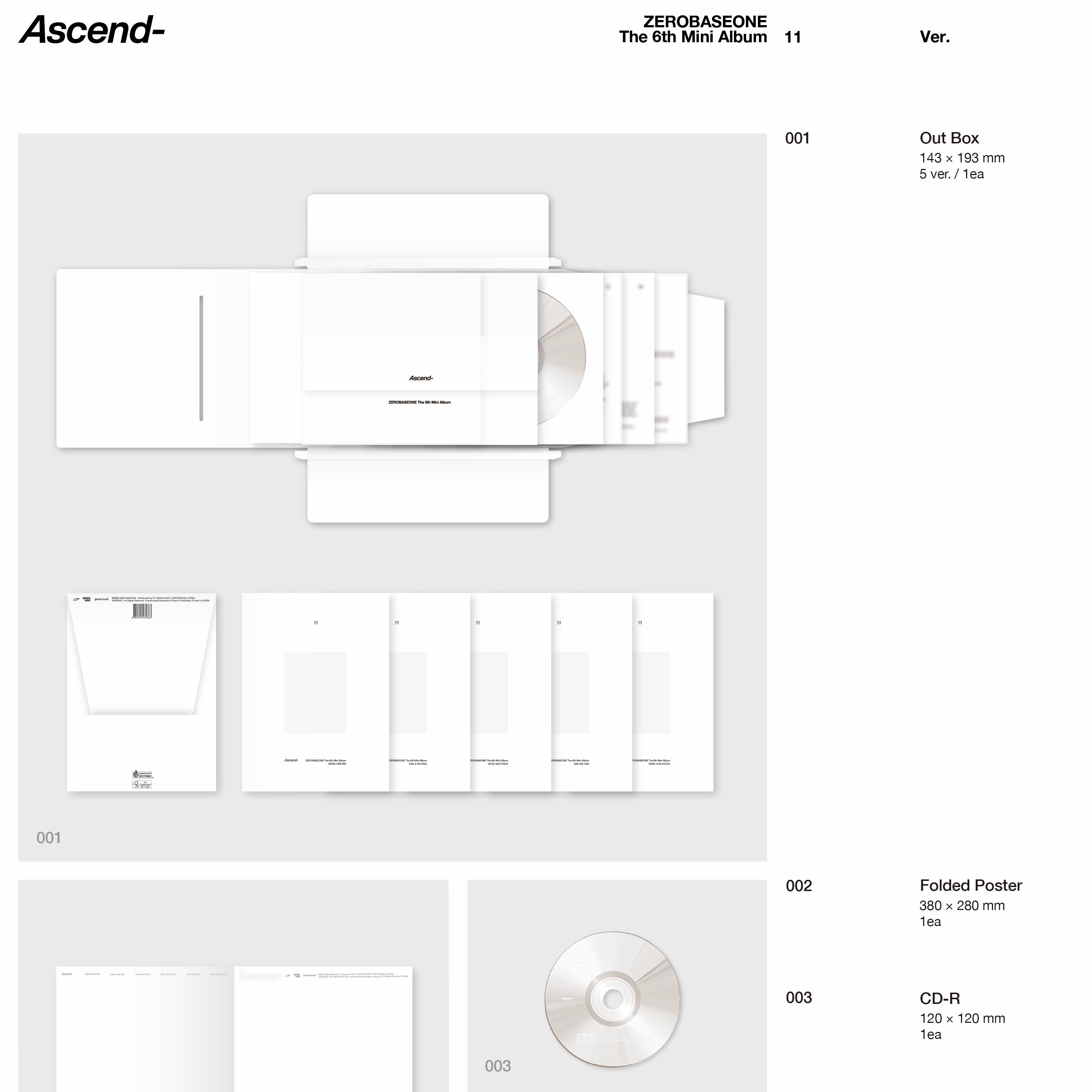 (PRE-ORDER) ZEROBASEONE - THE 6TH MINI ALBUM [ASCEND-] 11 VER. (5 VERSIONS) RANDOM - LightUpK
