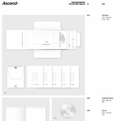 (PRE-ORDER) ZEROBASEONE - THE 6TH MINI ALBUM [ASCEND-] 11 VER. (5 VERSIONS) RANDOM - LightUpK