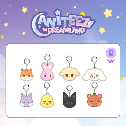 ATEEZ X ANITEEZ [ANITEEZ IN DREAMLAND] MD 03. MINI FACE KEYRING  (8 VERSIONS) - LightUpK