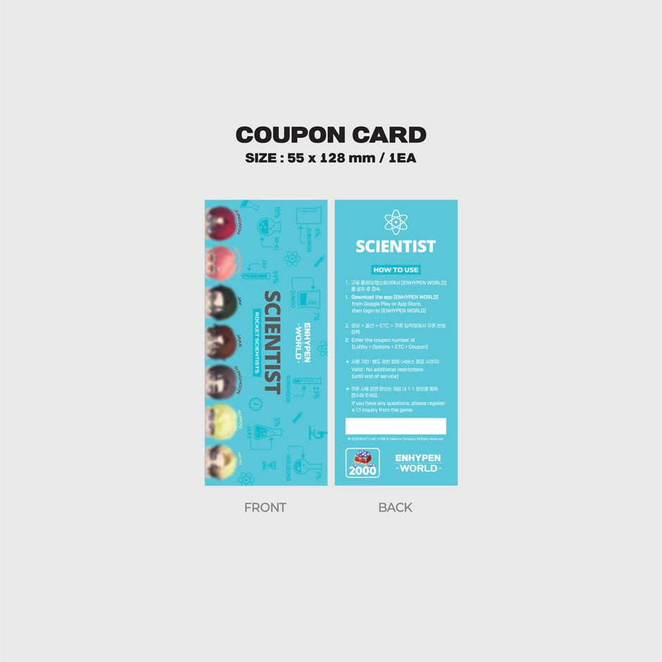 (PRE-ORDER) ENHYPEN - WORLD COUPON CARD COLLECTION (SCIENTIST VER.) (2 VERSIONS) - LightUpK