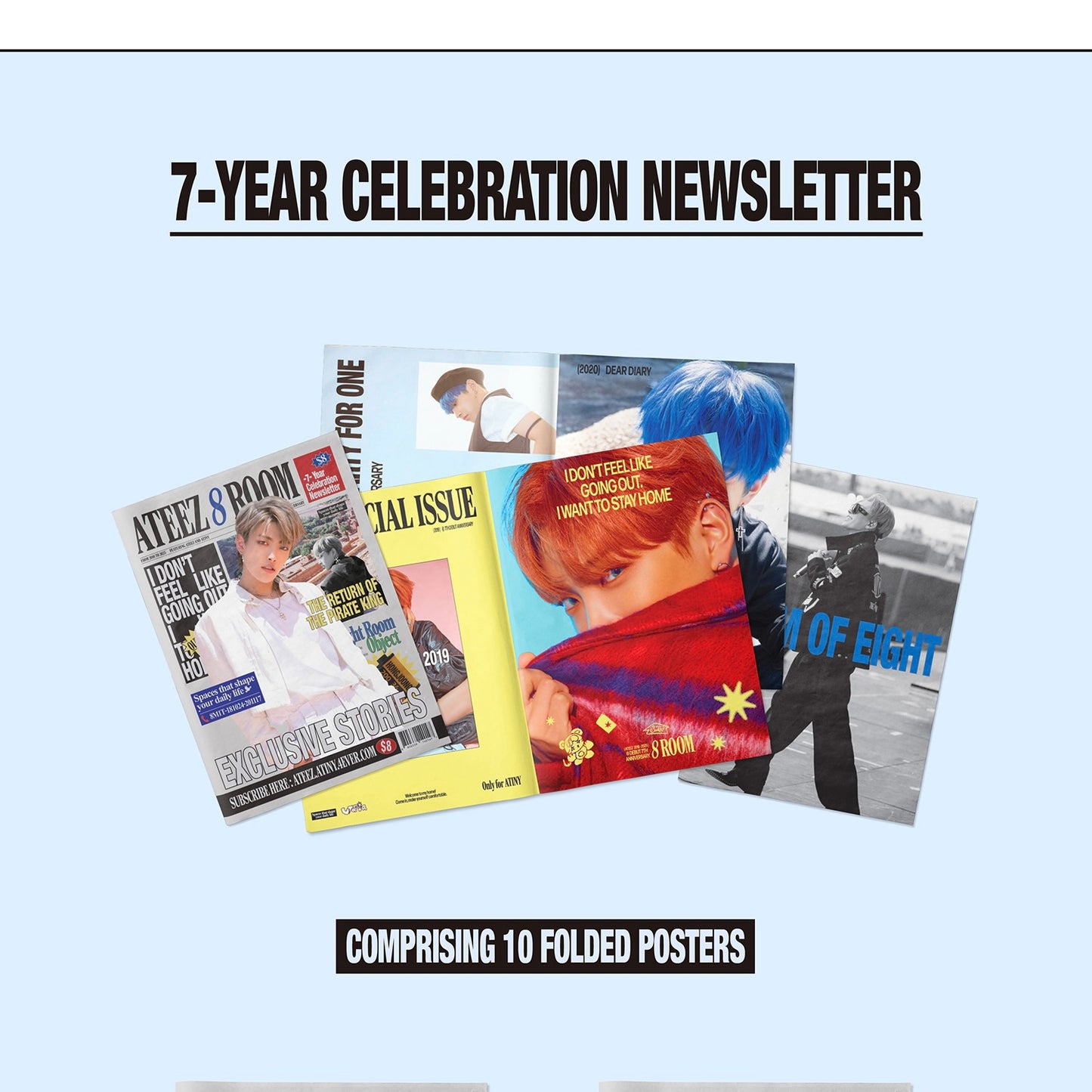 (PRE-ORDER) ATEEZ - 8ROOM POP-UP OFFICIAL MERCH - 7-YEAR CELEBRATION NEWSLETTER (8 VERSIONS) - LightUpK