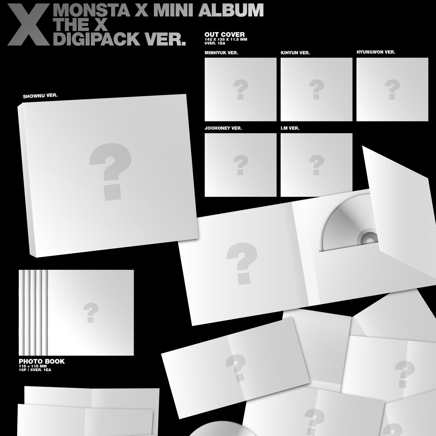 (PRE-ORDER) [HELLO82] [POP-UP EXCLUSIVE] MONSTA X - THE X (DIGIPACK) (6 VERSIONS) - LightUpK