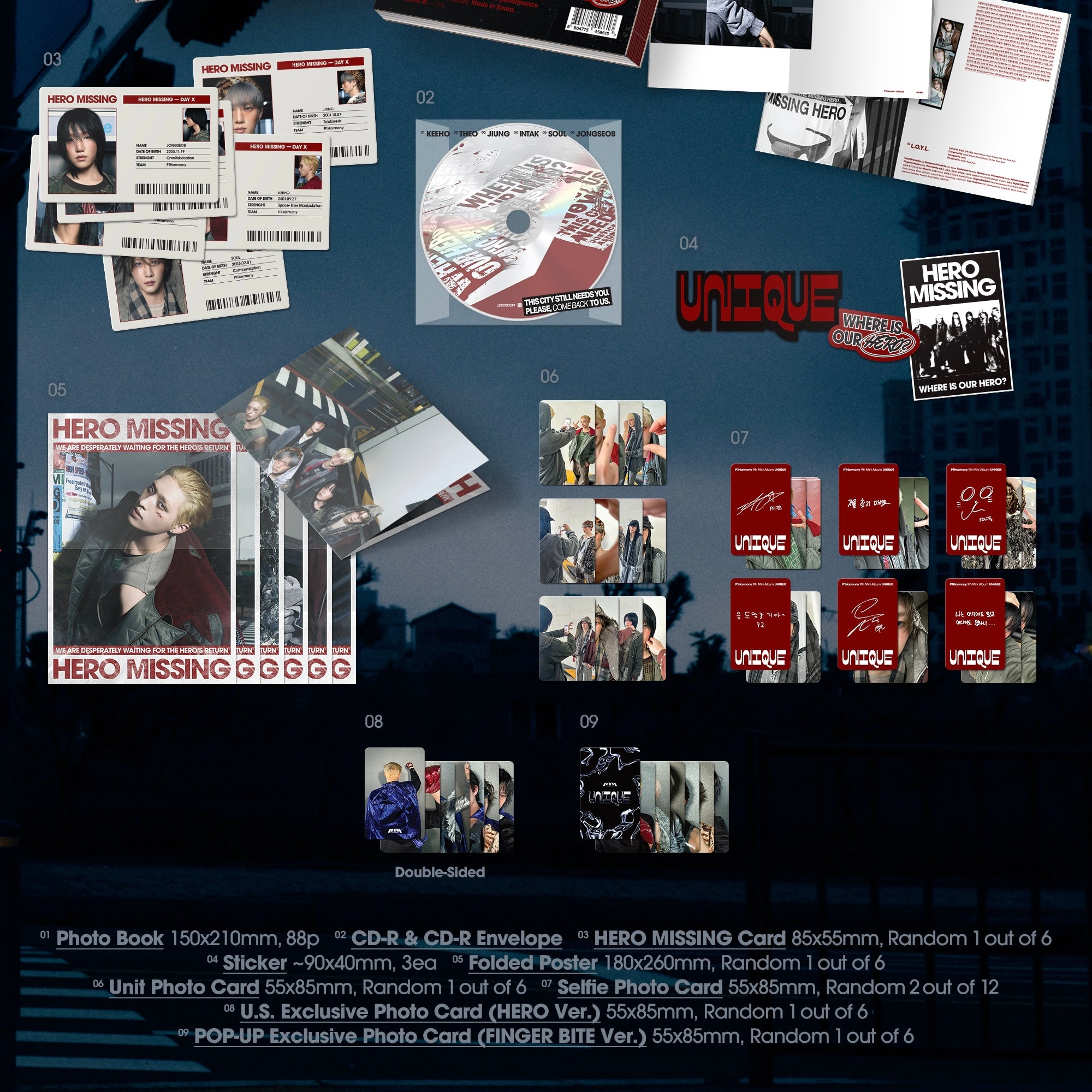 HELLO82] [POP-UP EXCLUSIVE] P1HARMONY - UNIQUE (3 VERSIONS) – LightUpK
