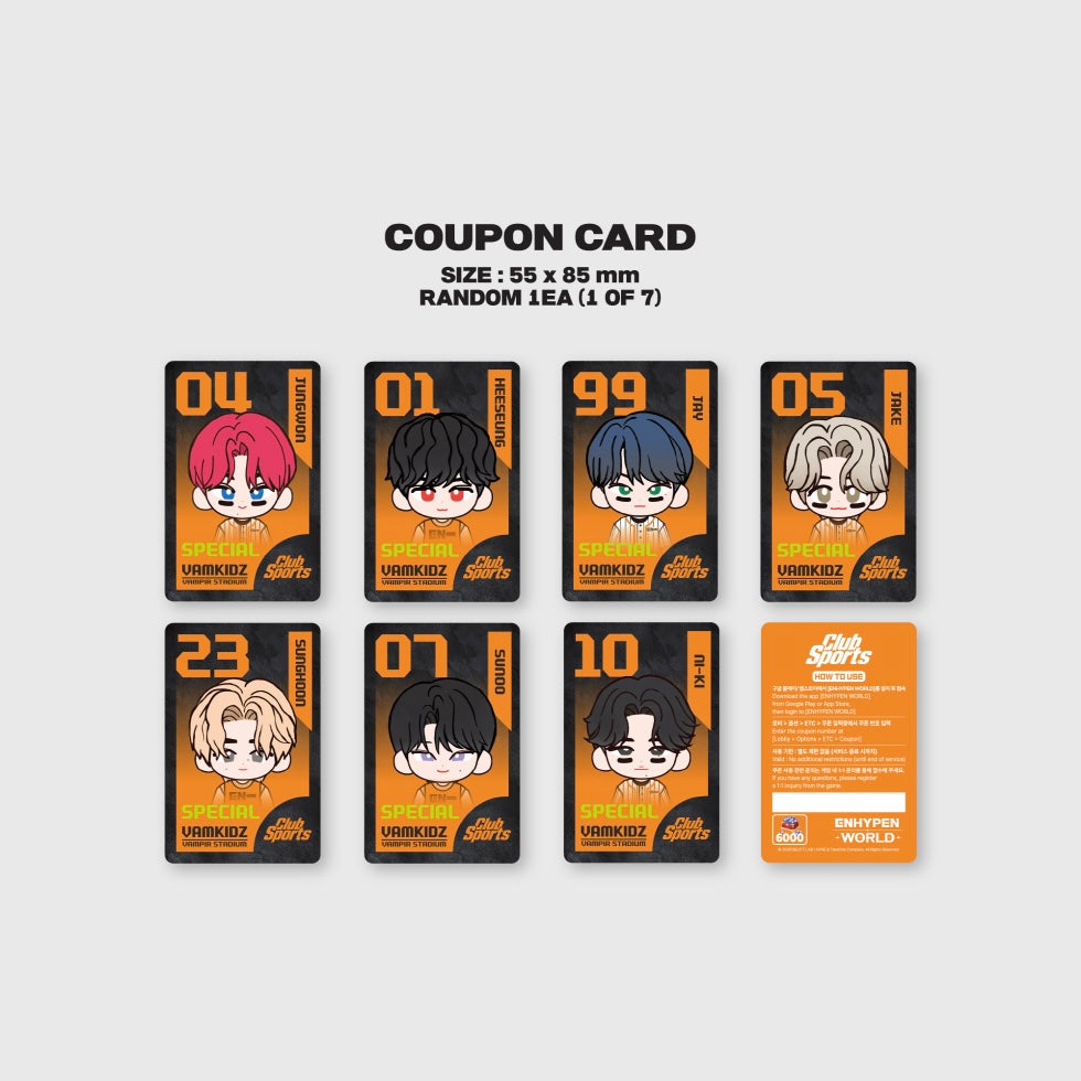 (PRE-ORDER) ENHYPEN - WORLD COUPON CARD COLLECTION (CLUB SPORTS SPECIAL VER.) - LightUpK