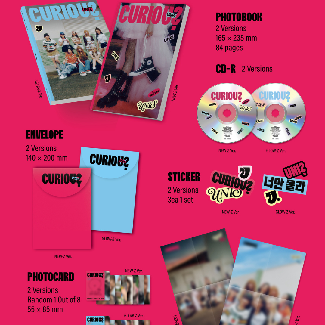 UNIS - 1ST SINGLE [CURIOUS] (PHOTOBOOK VER.) (2 VERSIONS) - LightUpK
