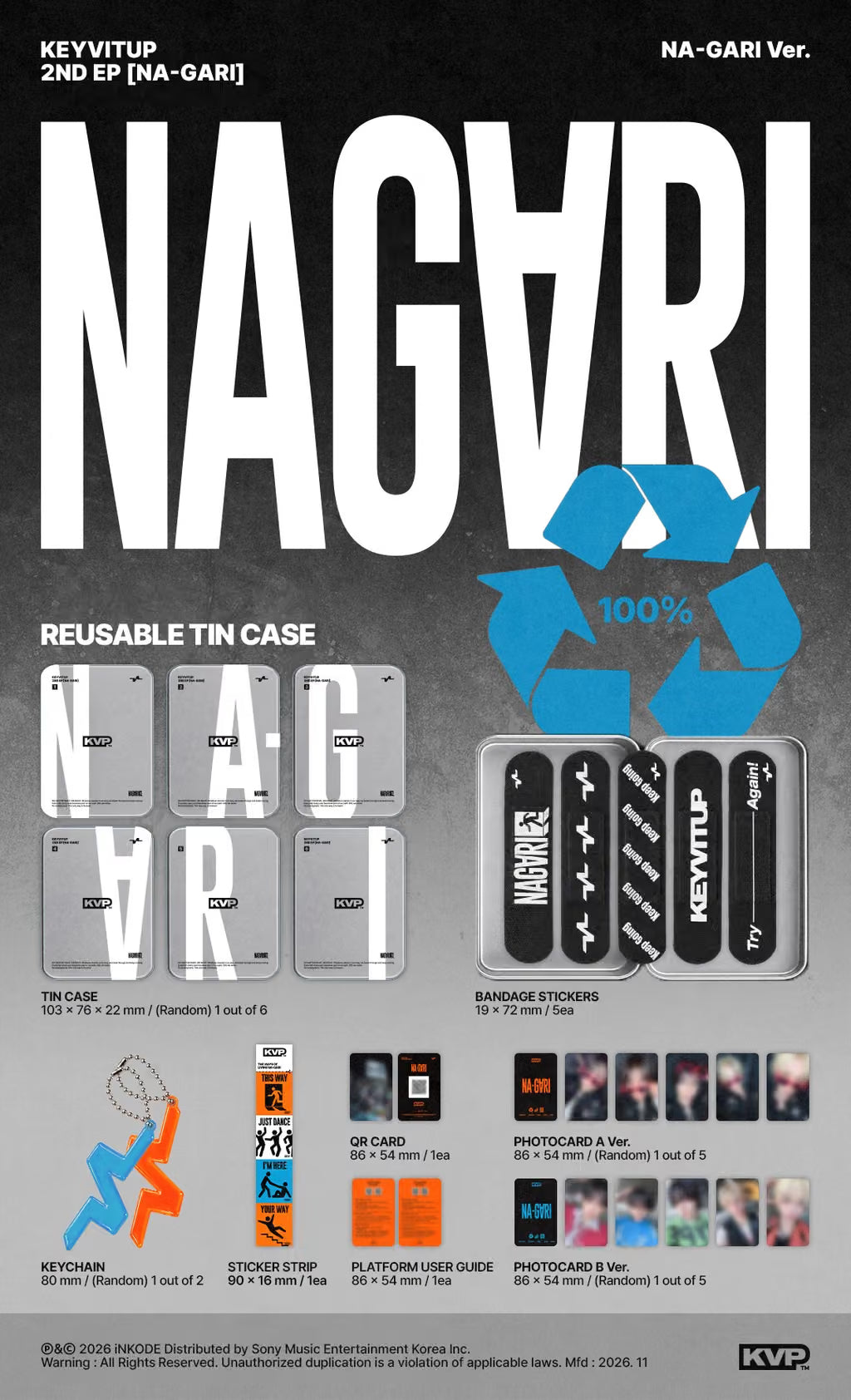 (PRE-ORDER) KEYVITUP - 2ND EP [NA-GARI] (NA-GARI VER.) - LightUpK