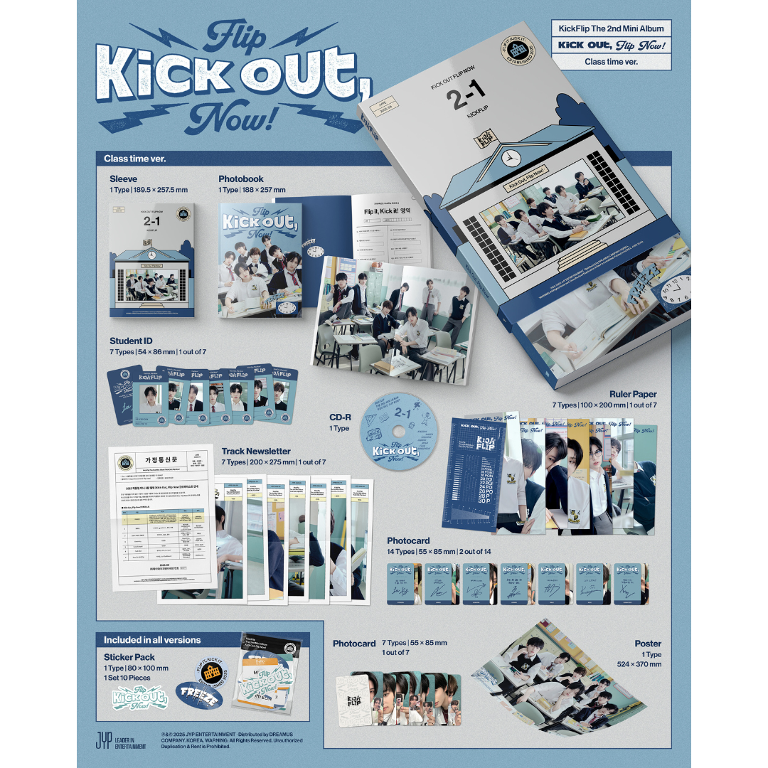 KICKFLIP - 2ND MINI ALBUM [KICK OUT, FLIP NOW!] (3 VERSIONS) - LightUpK
