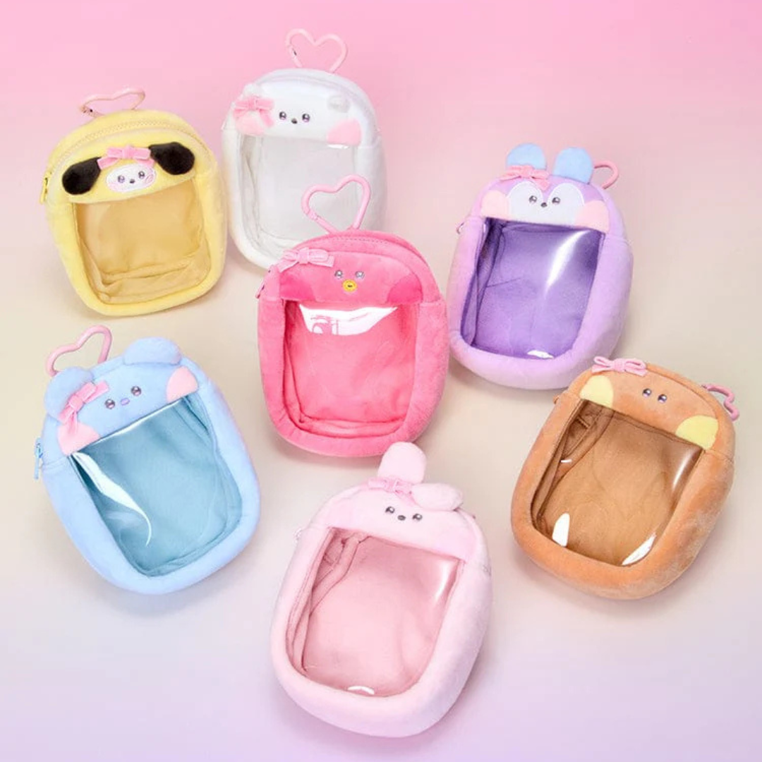BT21 minini CLEAR BAG CHARM POUCH RIBBONED U (7 VERSIONS) - LightUpK