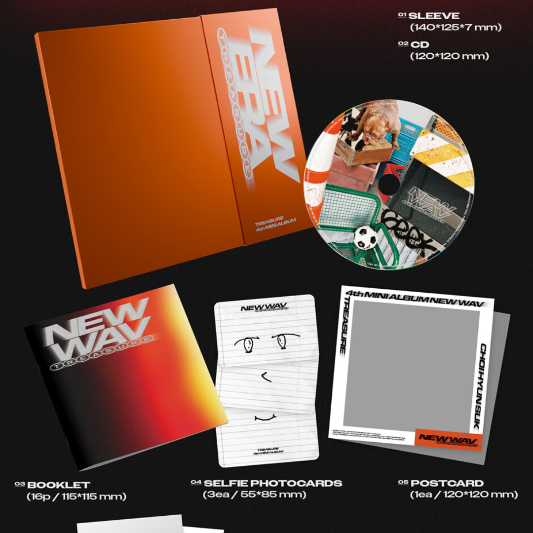 (PRE-ORDER) TREASURE - 4TH MINI ALBUM [NEW WAV] RAW VER. (10 VERSIONS) RANDOM - LightUpK