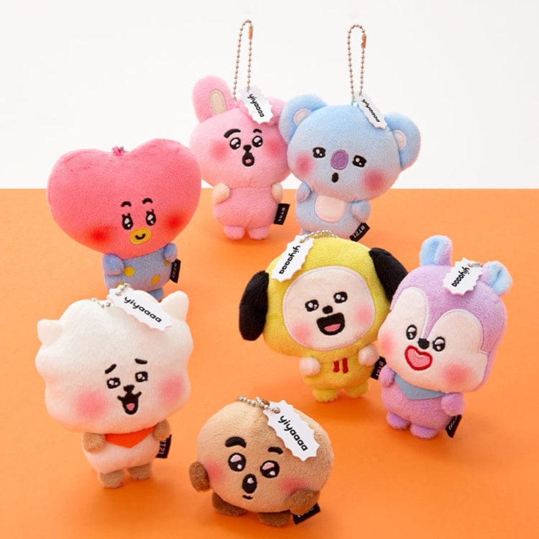 BT21 HEARTBEAT PLUSH KEYRING TODAY'S FACE (7 VERSIONS) - LightUpK
