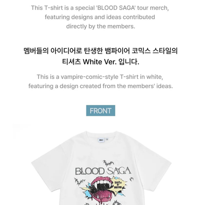 ENHYPEN - BLOOD SAGA WORLD TOUR OFFICIAL MD S/S T-SHIRT (WHITE) (2 SIZES)