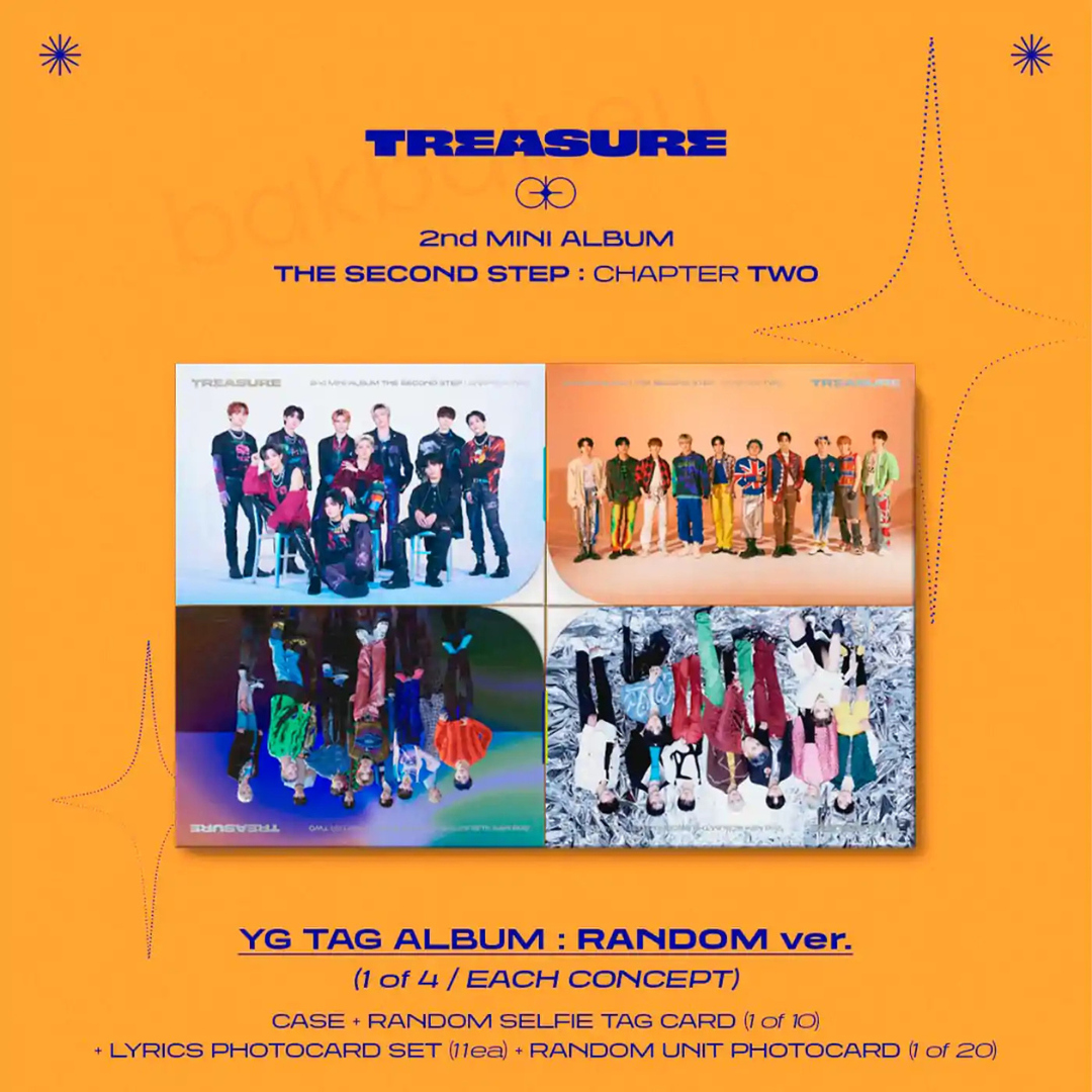 TREASURE - 2ND MINI ALBUM [THE SECOND STEP : CHAPTER TWO] YG TAG ALBUM (RANDOM VER.) - LightUpK
