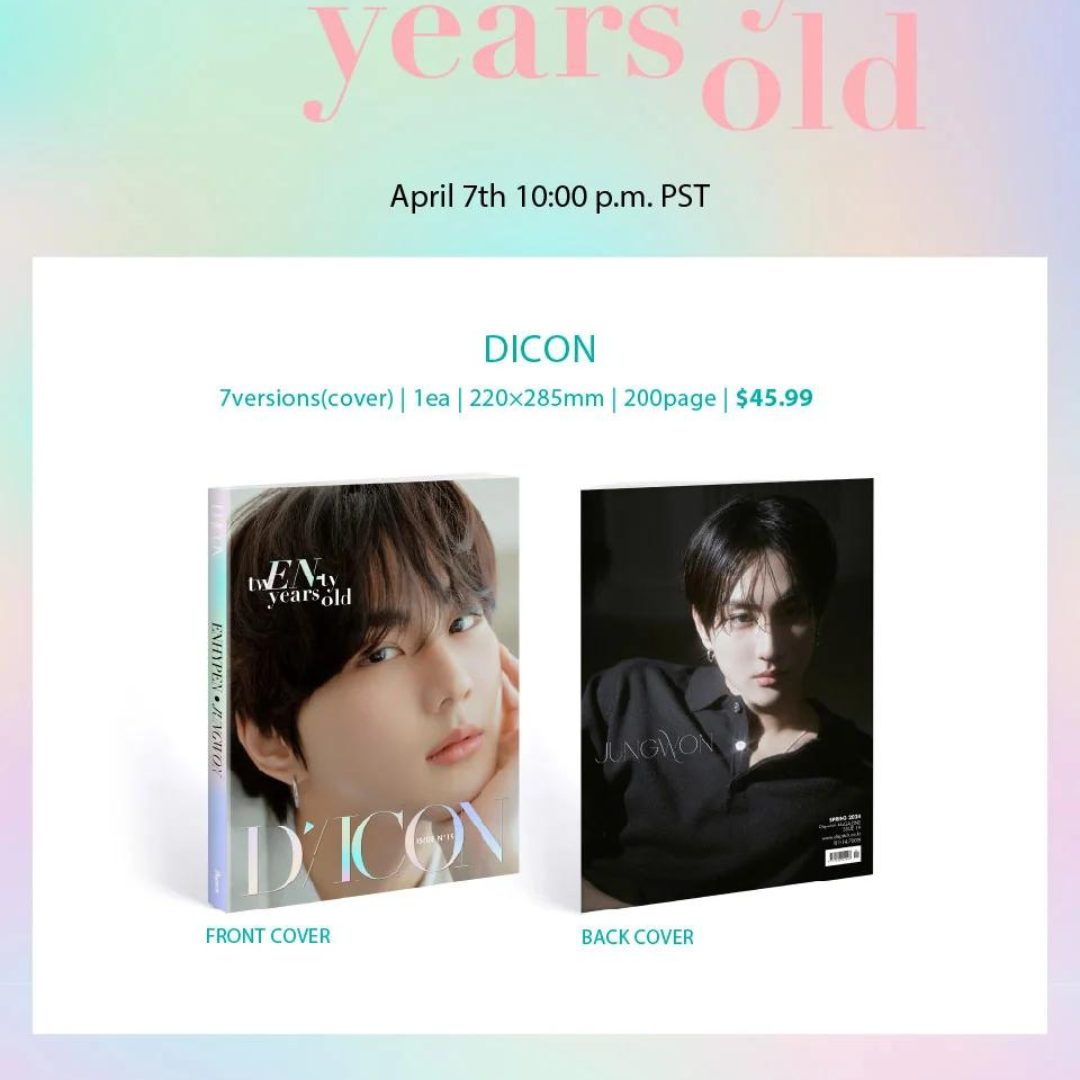 (PRE-ORDER) DICON VOLUME N°19 ENHYPEN : TW(EN-)TY YEARS OLD (10 VERSIONS)