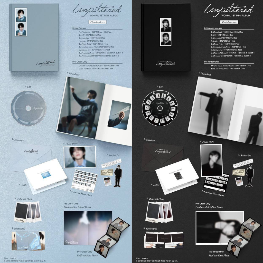 WONPIL (DAY6) - 1ST MINI ALBUM [UNPILTERED] PHOTOBOOK VER. (2 VERSIONS) - LightUpK