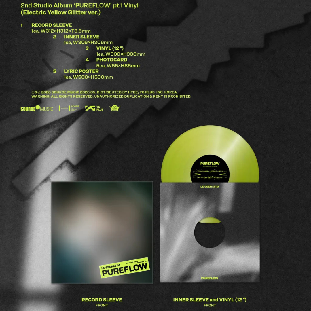 (PRE-ORDER) LE SSERAFIM - 2ND STUDIO ALBUM [PUREFLOW PT.1] VINYL (2 VERSIONS) RANDOM - LightUpK