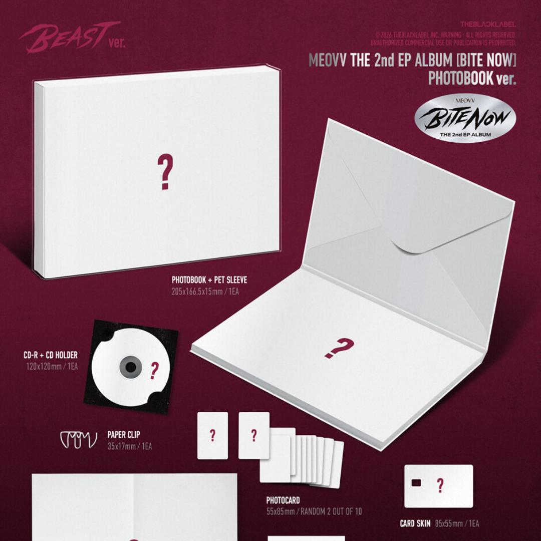 (PRE-ORDER) MEOVV - THE 2ND EP ALBUM [BITE NOW] PHOTOBOOK VER. (2 VERSIONS) RANDOM - LightUpK