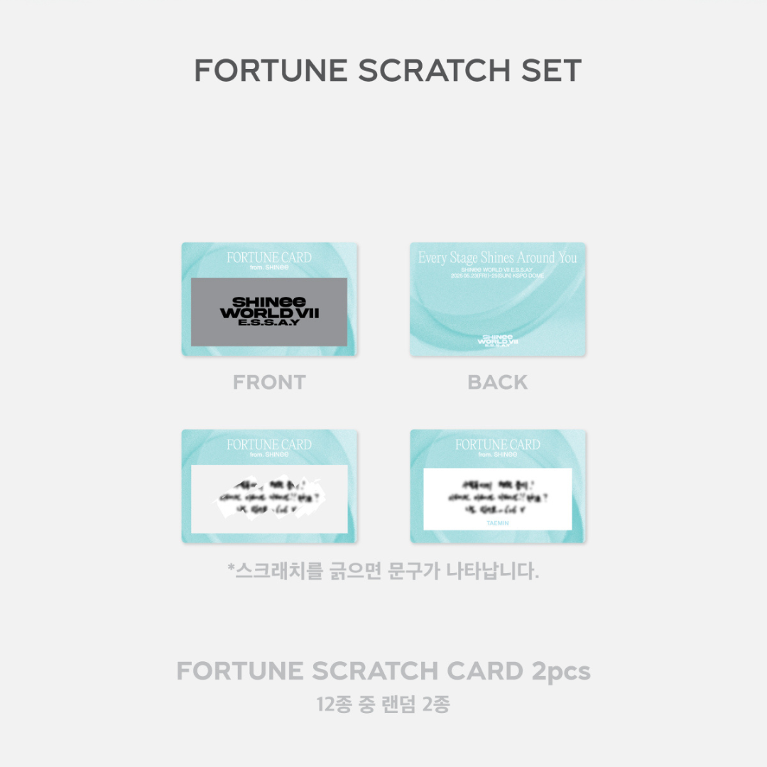 SHINEE - 12 FORTUNE SCRATCH SET / 2025 SHINEE WORLD VII [ESSAY] OFFICIAL MD - LightUpK