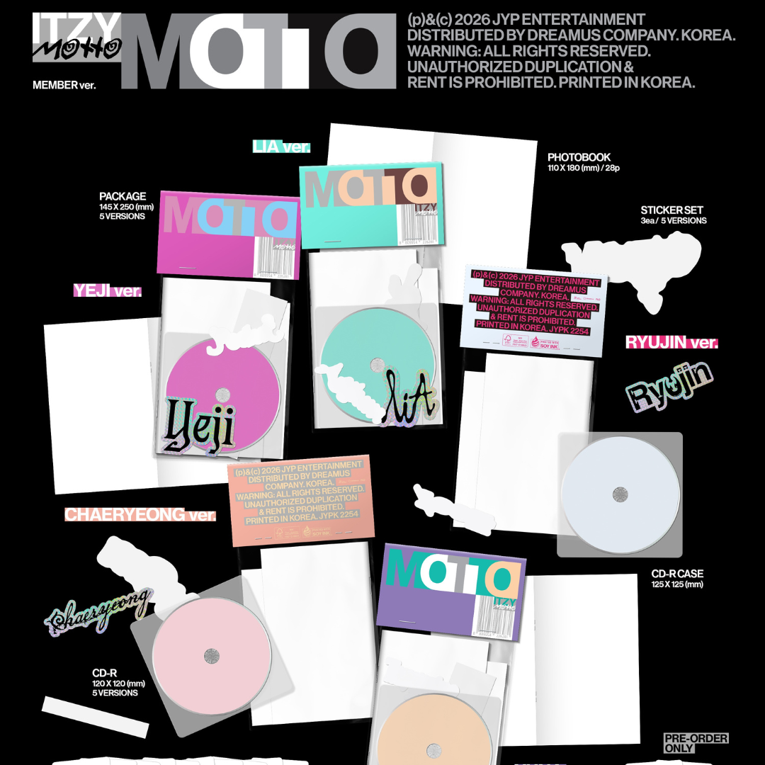 (PRE-ORDER) ITZY - [MOTTO] MEMBER VER. (5 VERSIONS) RANDOM - LightUpK
